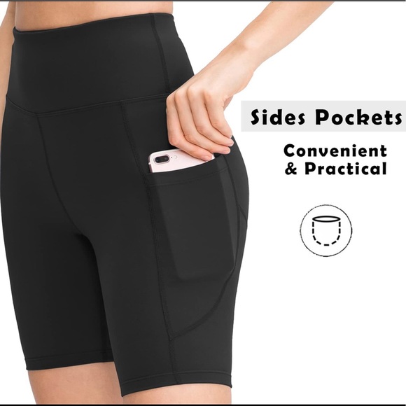 Biker Shorts with Pockets ~ Wine Red - Picture 8 of 11